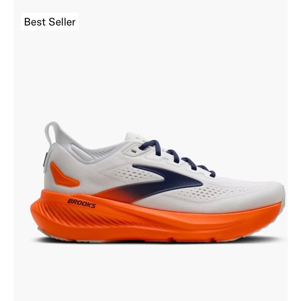 Brooks Glycerin 23 Men's Running Shoes – White/Navy/Orange – 11.5 – New in Box